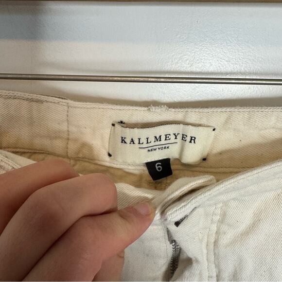 Kallmeyer Cream Cotton Denim High Rise Crop Straight Leg Relaxed Fit Jeans 6 - Picture 4 of 7
